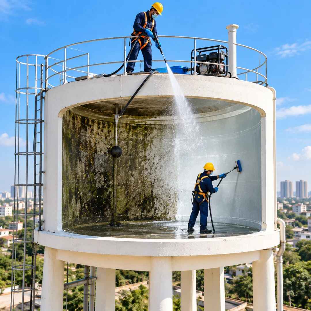 Overhead Water Tank Cleaning