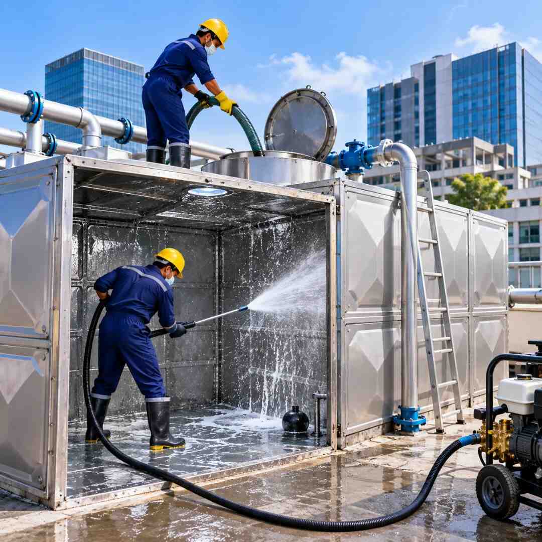 Overhead Water Tank Cleaning