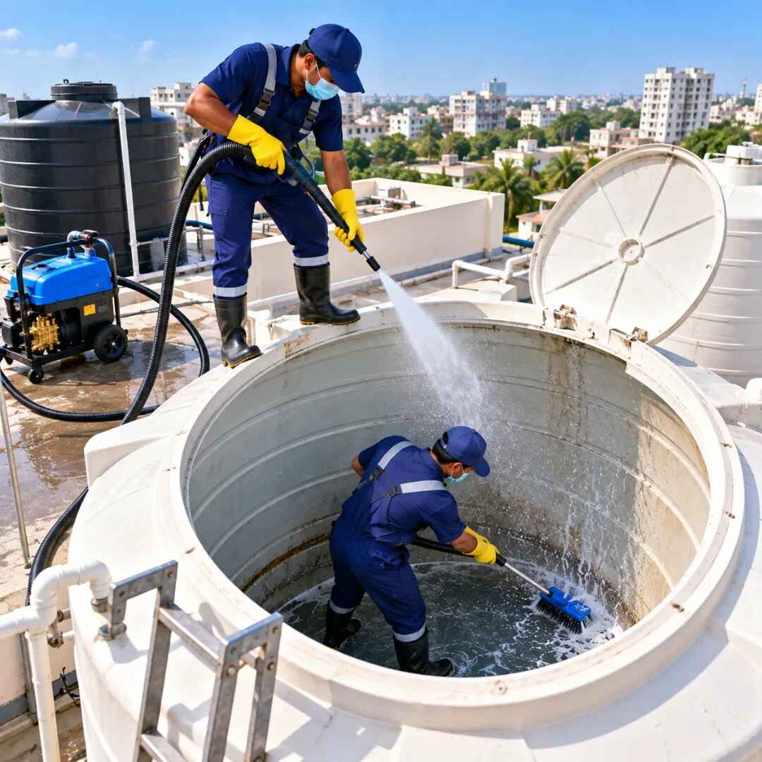 Rooftop Water Tank Cleaning